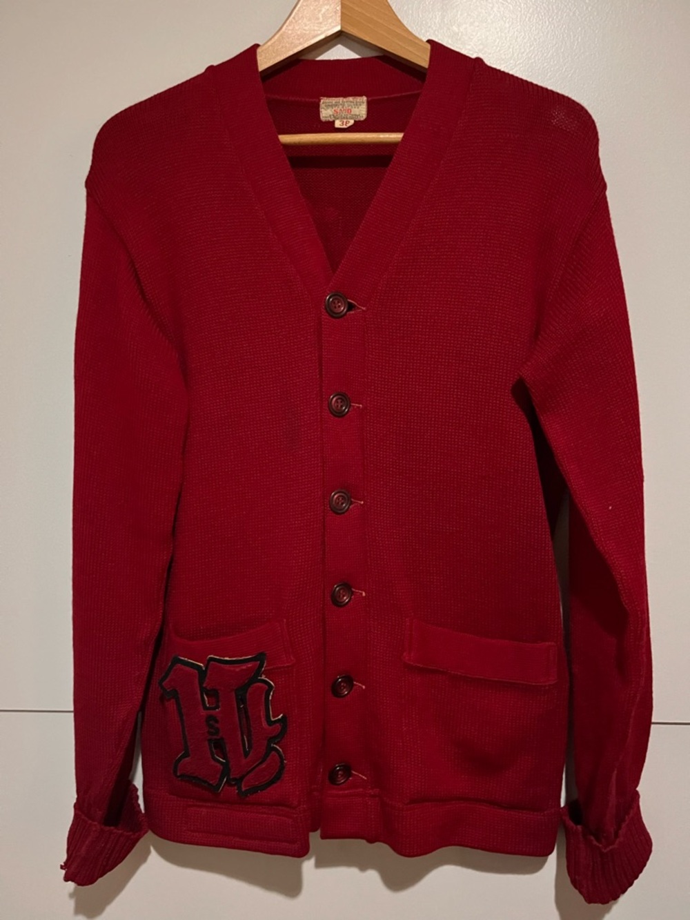 Vtg 1940s/50s SAND-KNIT Letterman Sweater - Hamilton Cardinals - Chicago Label